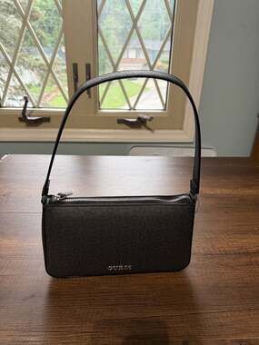 Guess Nelly Mini Handbag Coal Logo Black